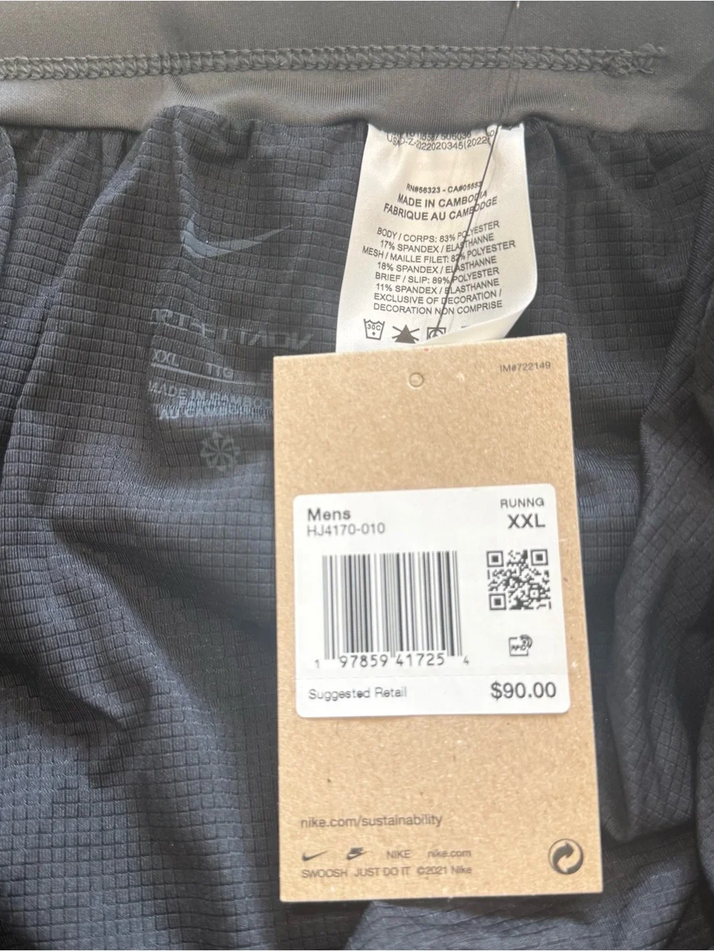 Nike Dri-Fit ADV Lava Loops Running Tights Shorts Black HJ4170-010 Men’s Sizes